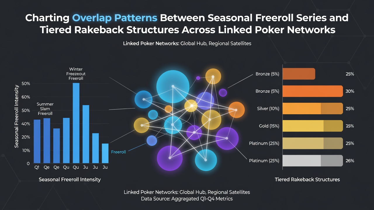 Diagramm der Überlappungsmuster zwischen Freeroll-Serien und Rakeback-Strukturen