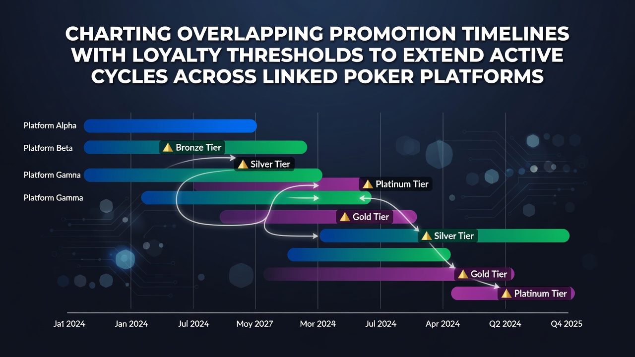 Diagramm zur Visualisierung überlappender Promotionszeitpläne und Loyalitätsschwellen in Poker-Plattformen