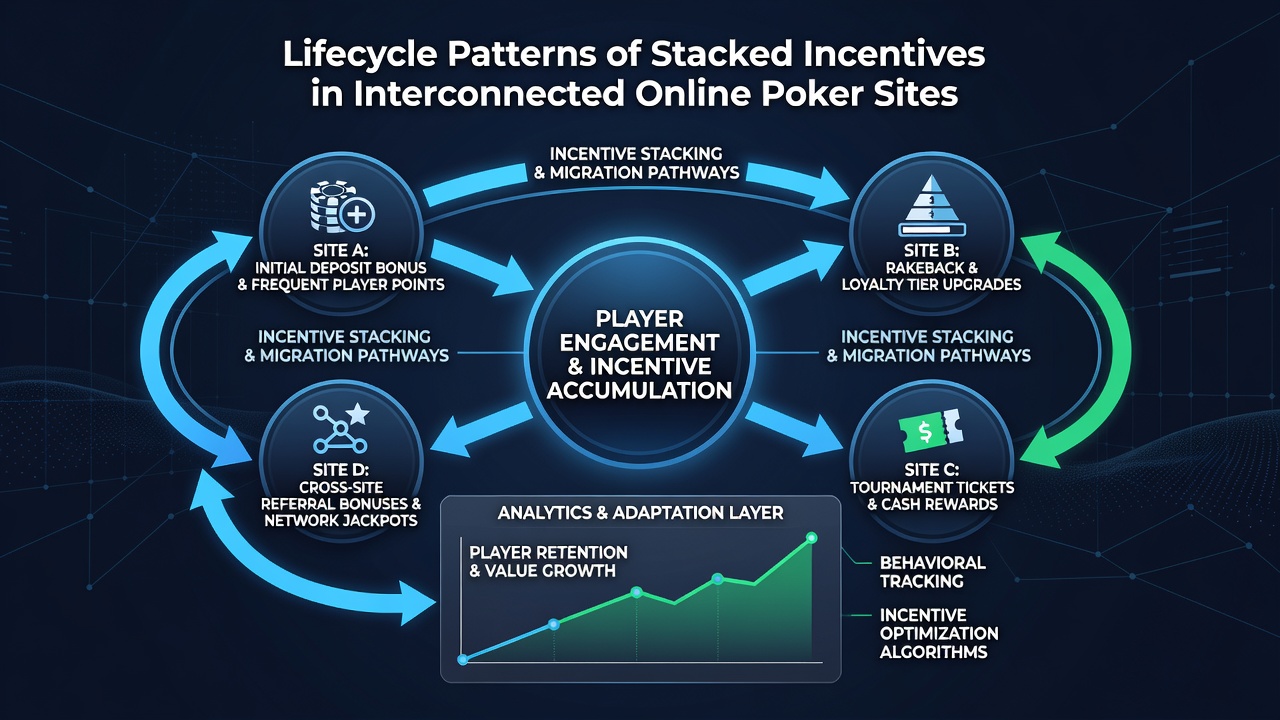 Visualisierung der sequenziellen Anreizzyklen und Plattformvernetzungen im Pokerbereich