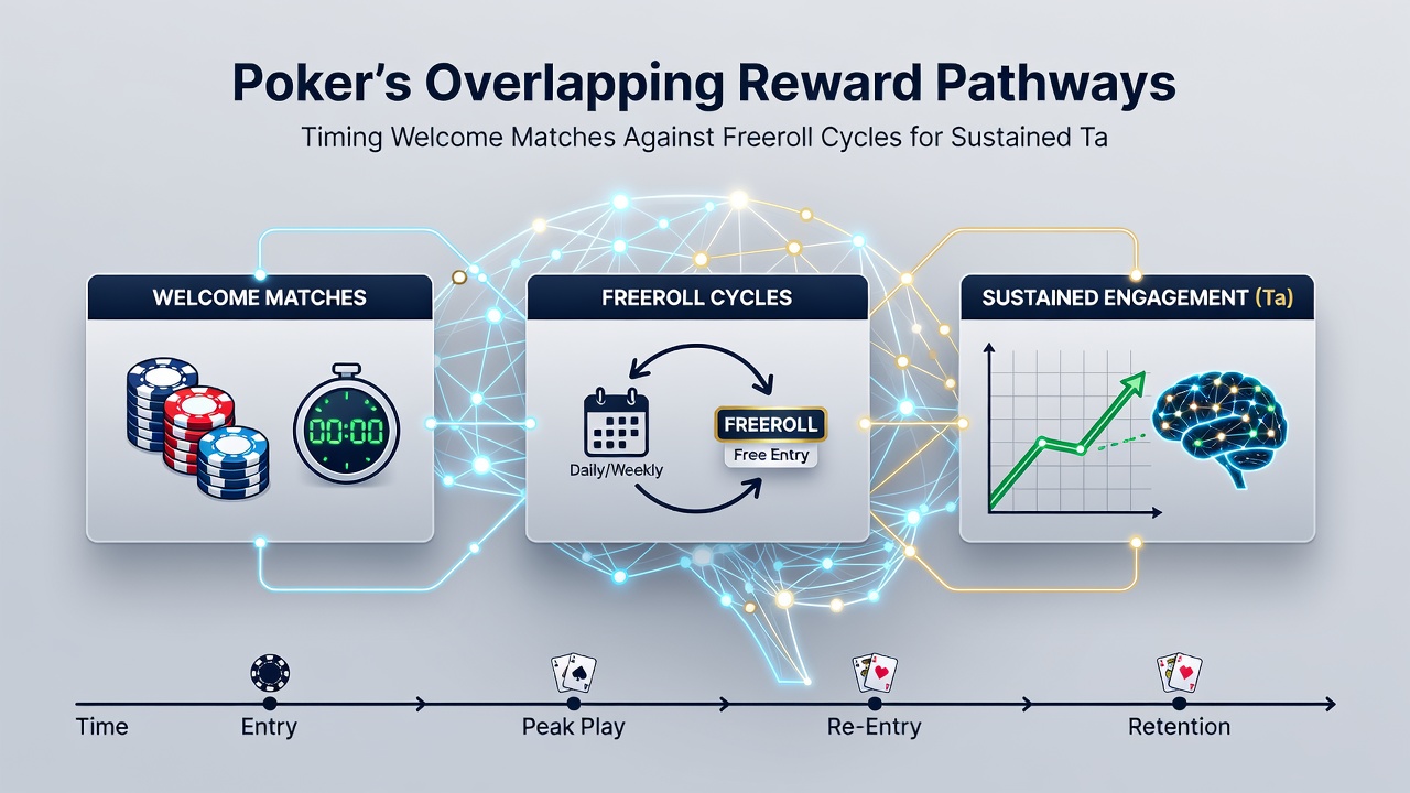 Grafik zu Belohnungsüberlappungen in Poker-Plattformen mit Zyklus-Timings