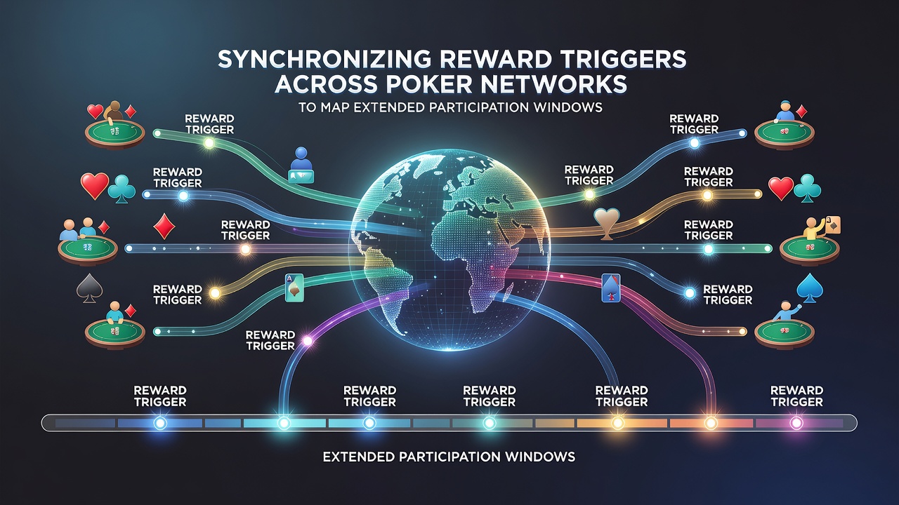Grafische Übersicht über Belohnungszyklen und deren Synchronisation in Poker-Netzwerken