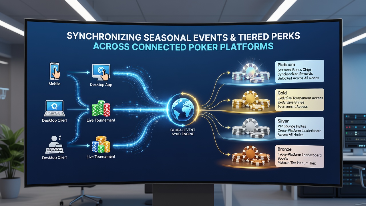 Datenvisualisierung von gestaffelten Perks und Event-Synchronisation in Poker-Netzwerken