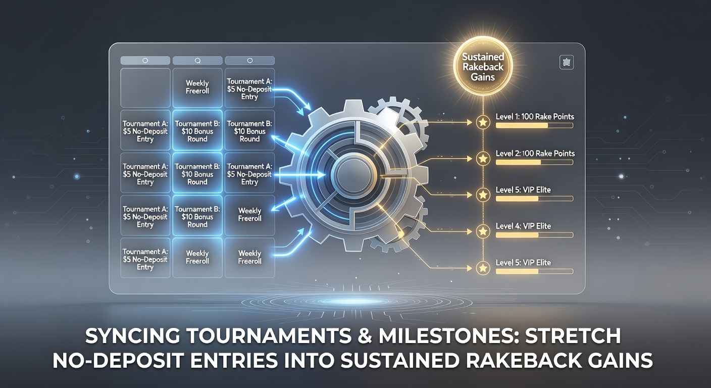 Poker-Turnierkalender mit Loyalitätsmeilensteinen und No-Deposit-Optionen auf einem Bildschirm